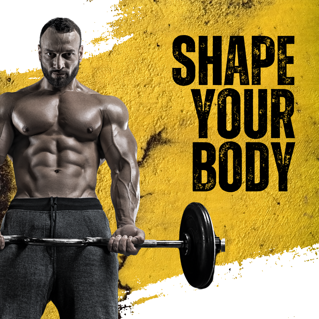 Black Yellow Modern Fitness Gym Instagram Post